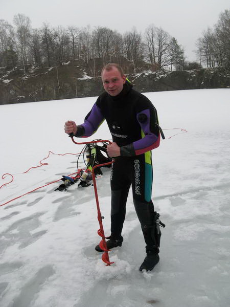 Vorbereiten der Einstiegsstelle.