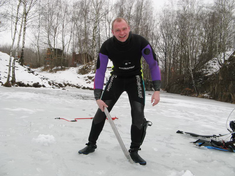 Vorbereiten der Einstiegsstelle.