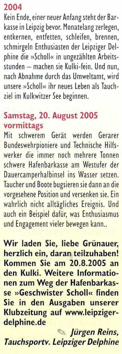 Barkasse im Gr�n Ass 8/2005