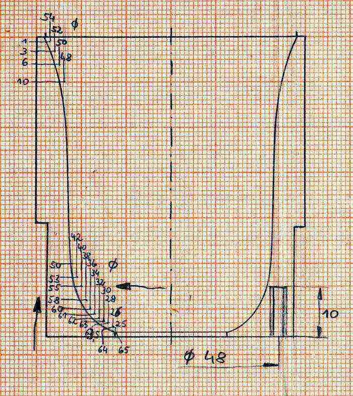Skizze gro�er runder Becher